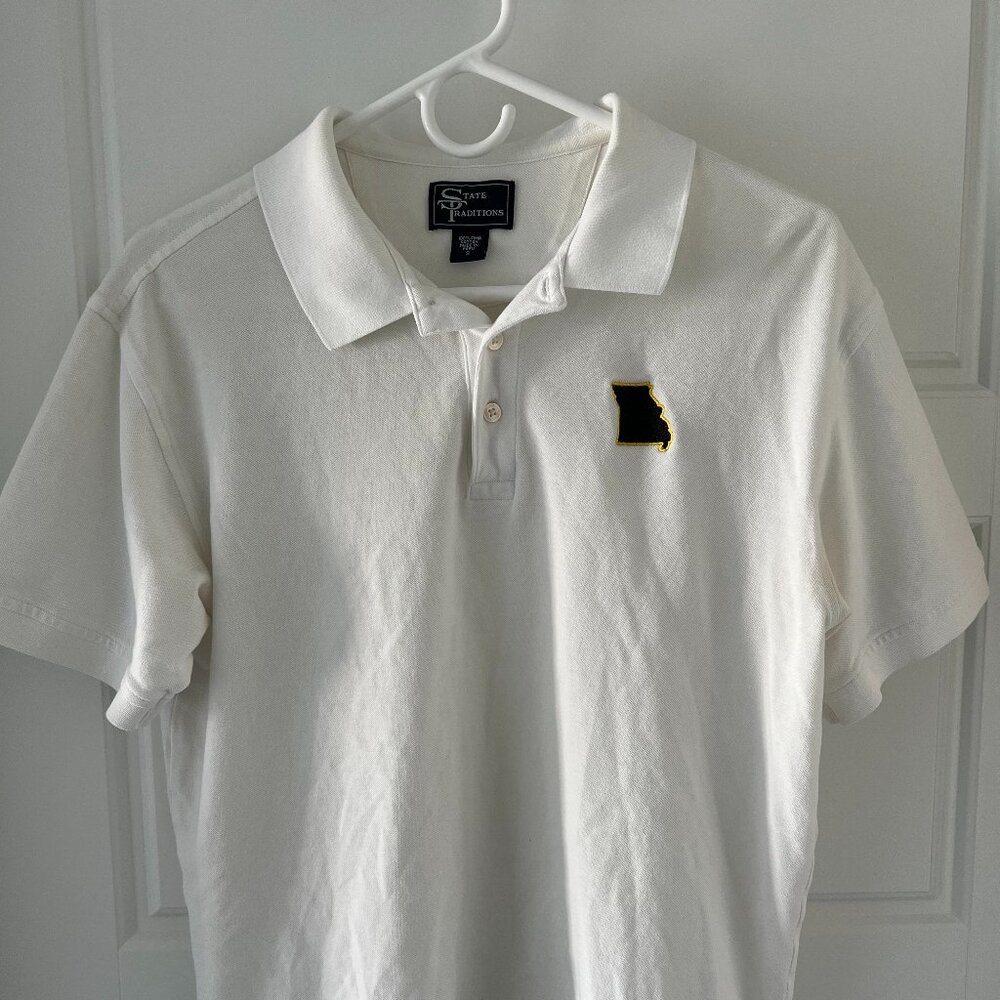 State Traditions Missouri Men's S Polo Shirt White